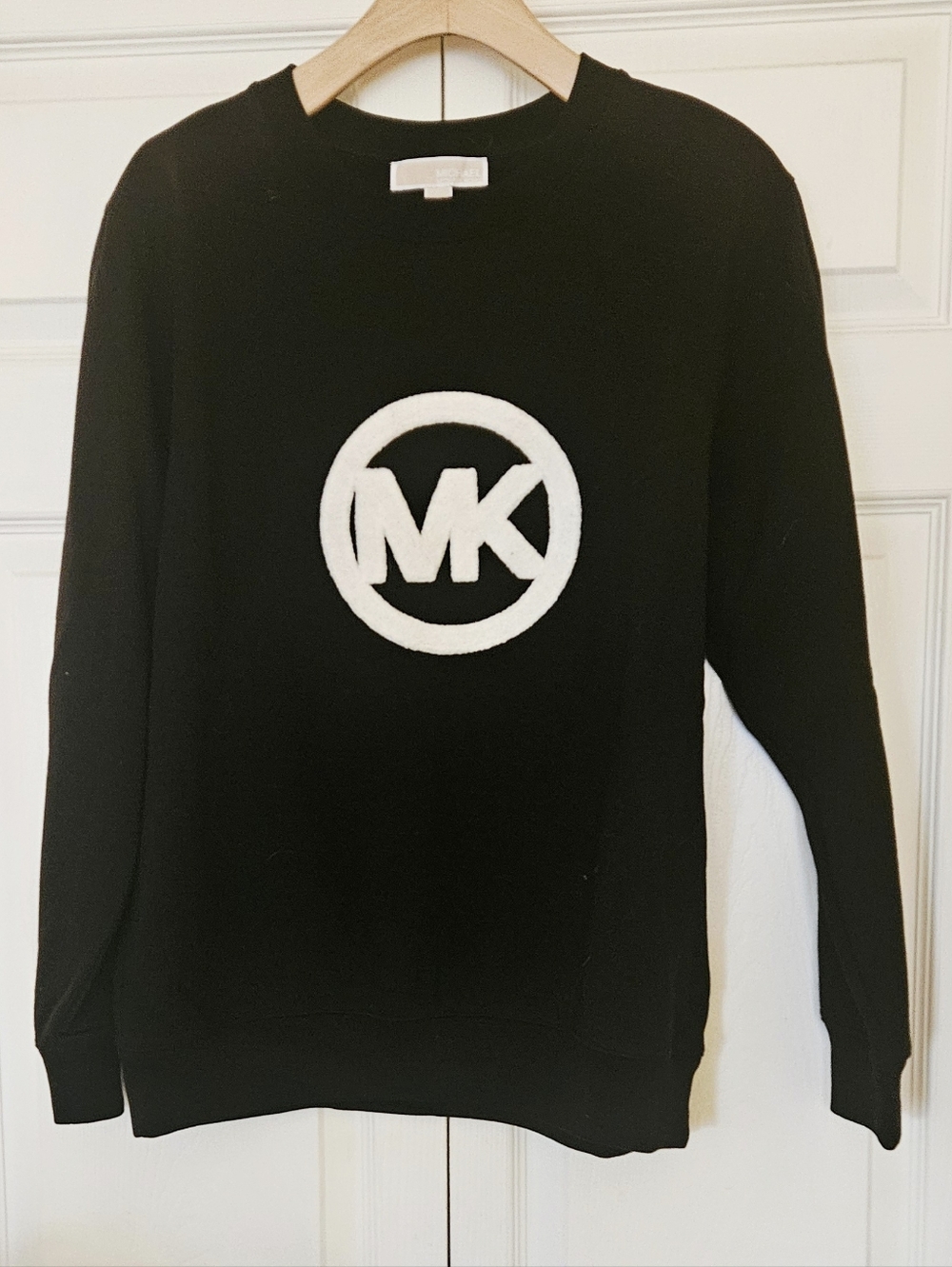 Michael Kors Women's Black and White Logo Crewneck Sweater